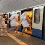 Metro Video - Four Girls Enter the Metro Wrapped in Towels – What Happens Next Will Surprise You!